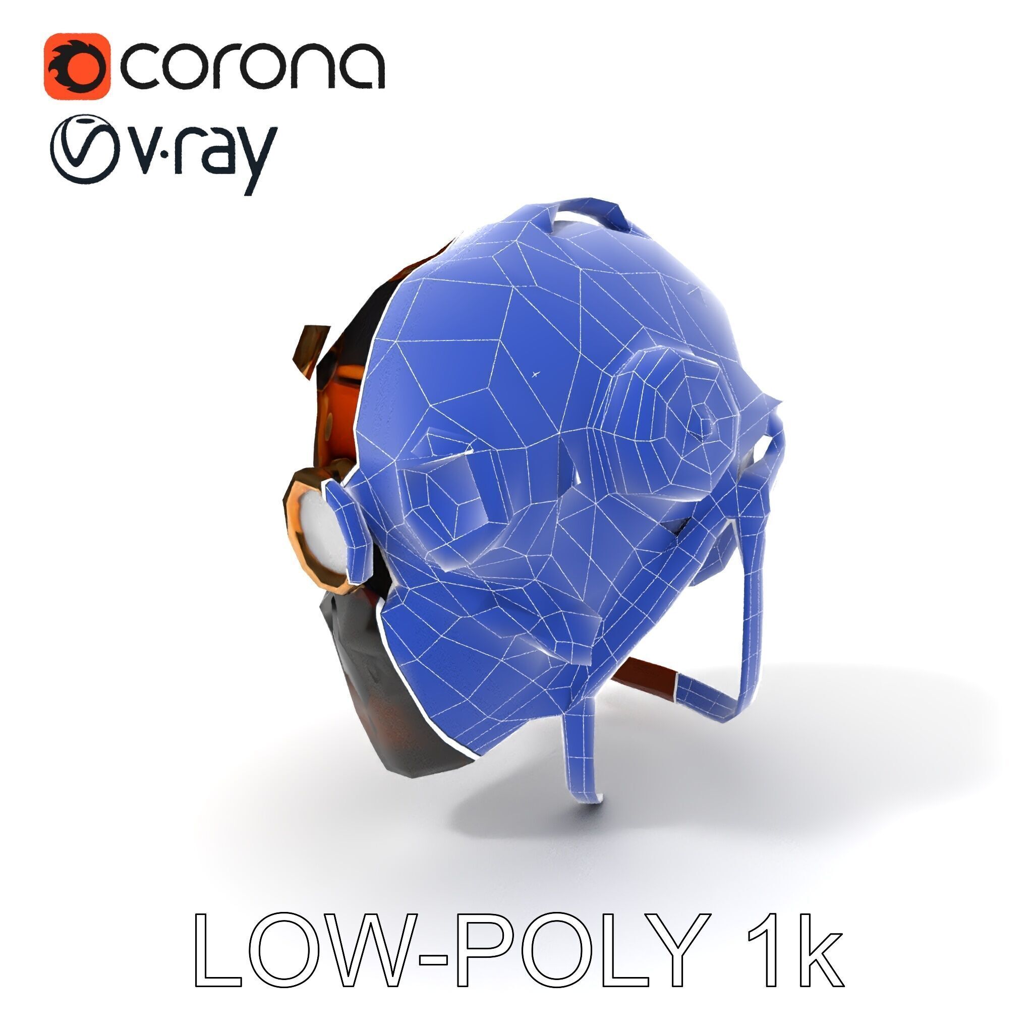 Steampunk Helmet Model Pack with Detailed Interiors Low-poly 3D model_19