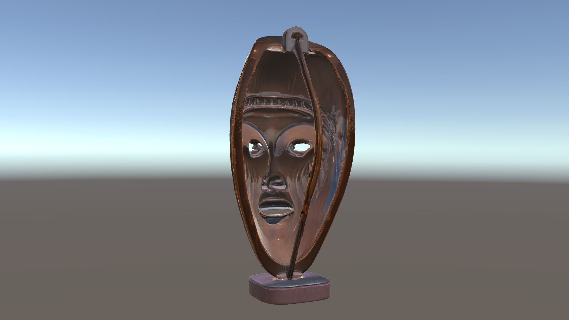 Decorative African Mask Model Pack Tribal Mask Sculpture Set Low-poly 3D model_5