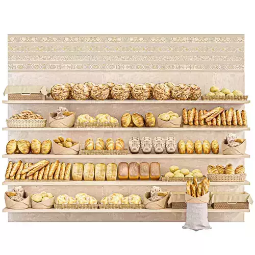 A rack of baked goods in a supermarket or bakery