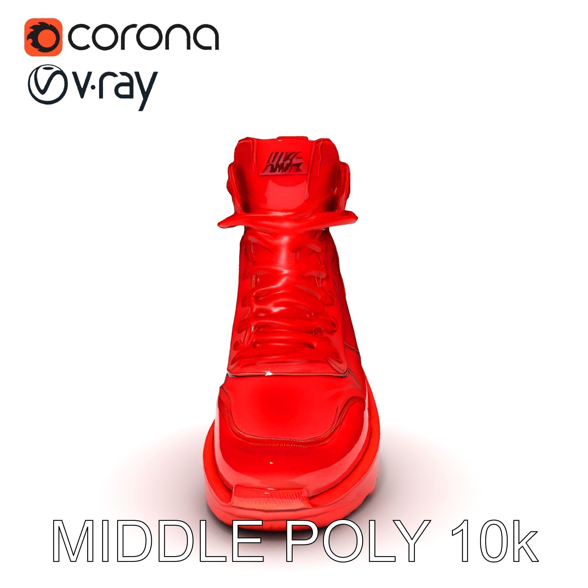 Red HighTop Sneaker Model Pack Low-poly 3D model_33