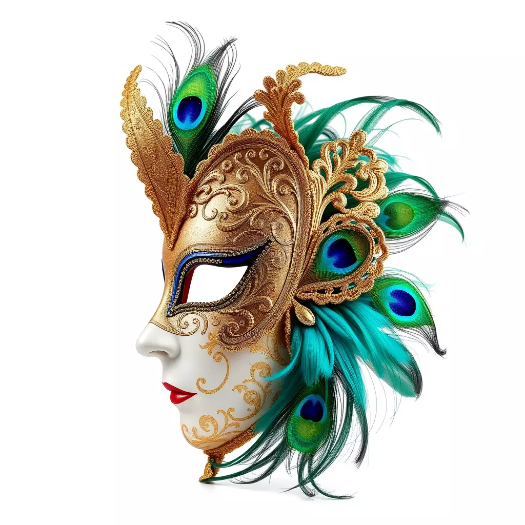 Intricate Venetian Carnival Mask Model Pack Low-poly 3D model_0