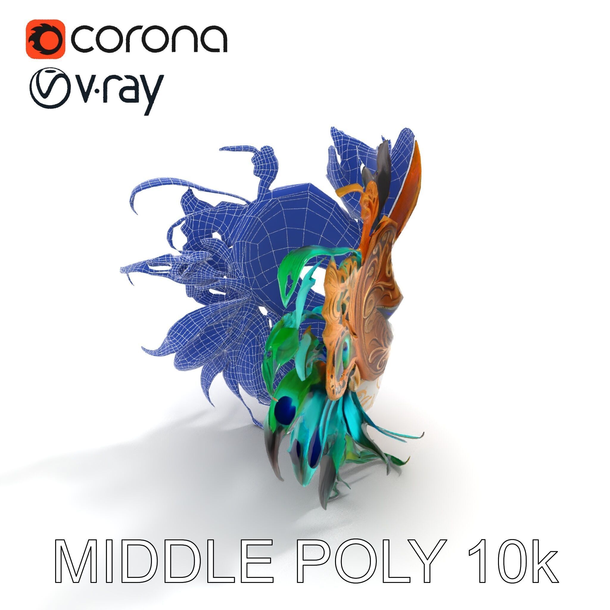 Intricate Venetian Carnival Mask Model Pack Low-poly 3D model_19