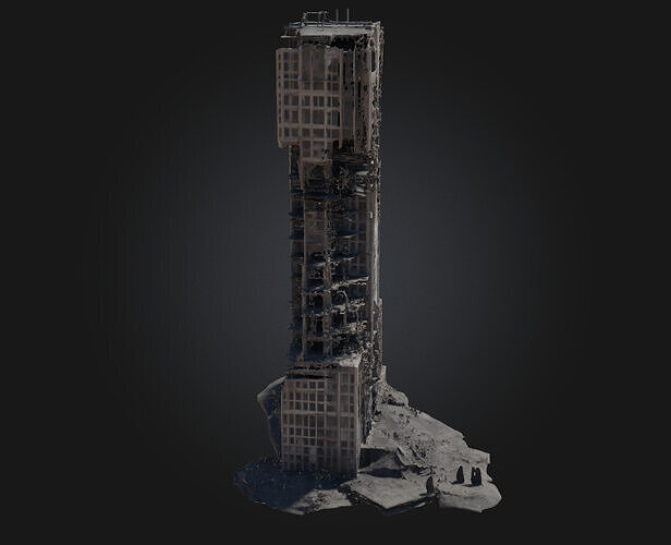 Ravaged Tower  Testament to Times Fury 3D model 6