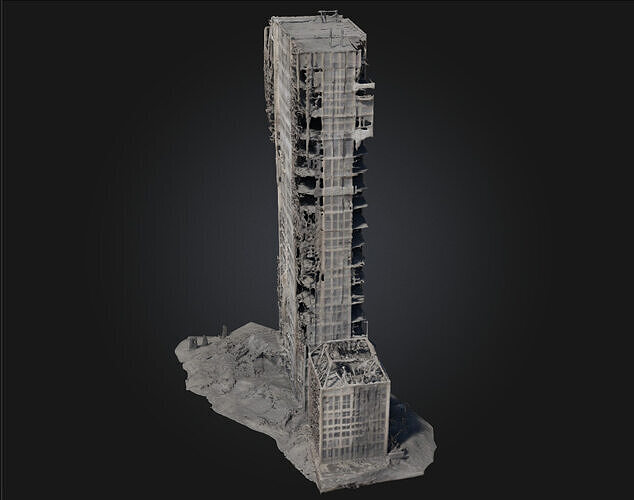 Ravaged Tower  Testament to Times Fury 3D model 5