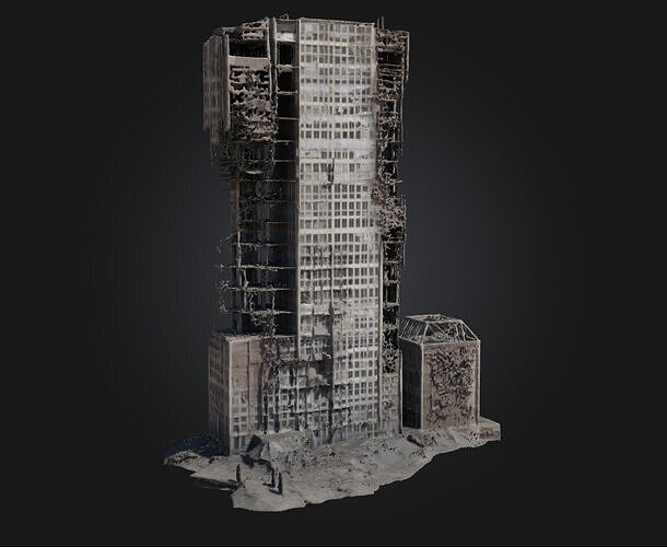 Ravaged Tower  Testament to Times Fury 3D model 7