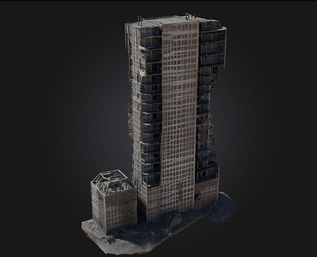 Ravaged Tower  Testament to Times Fury 3D model 4