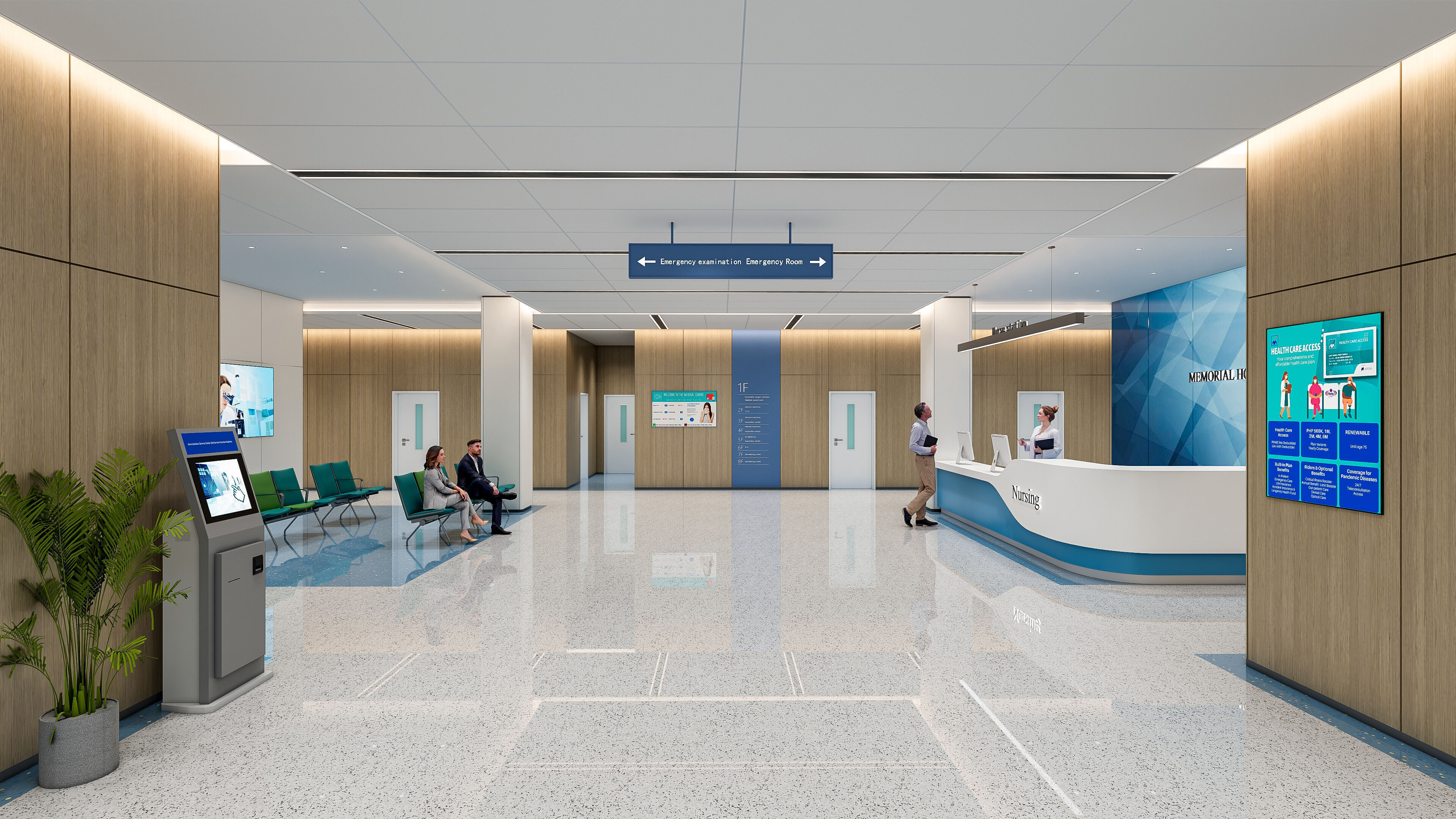 Hospital lobby reception hall 19 3D model