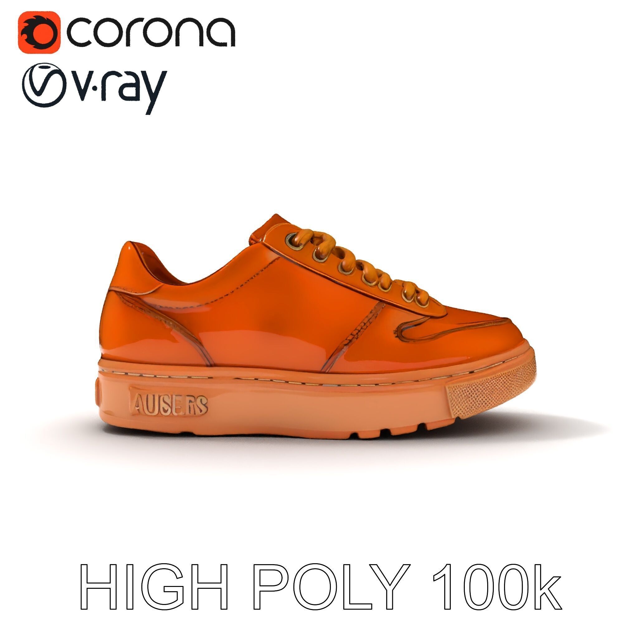 Stylish Leather Shoe D Model Pack Low-poly 3D model_13