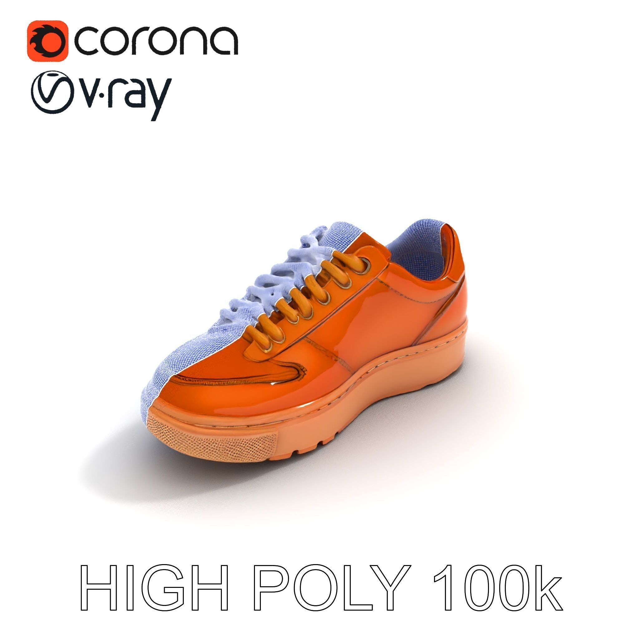 Stylish Leather Shoe D Model Pack Low-poly 3D model_8