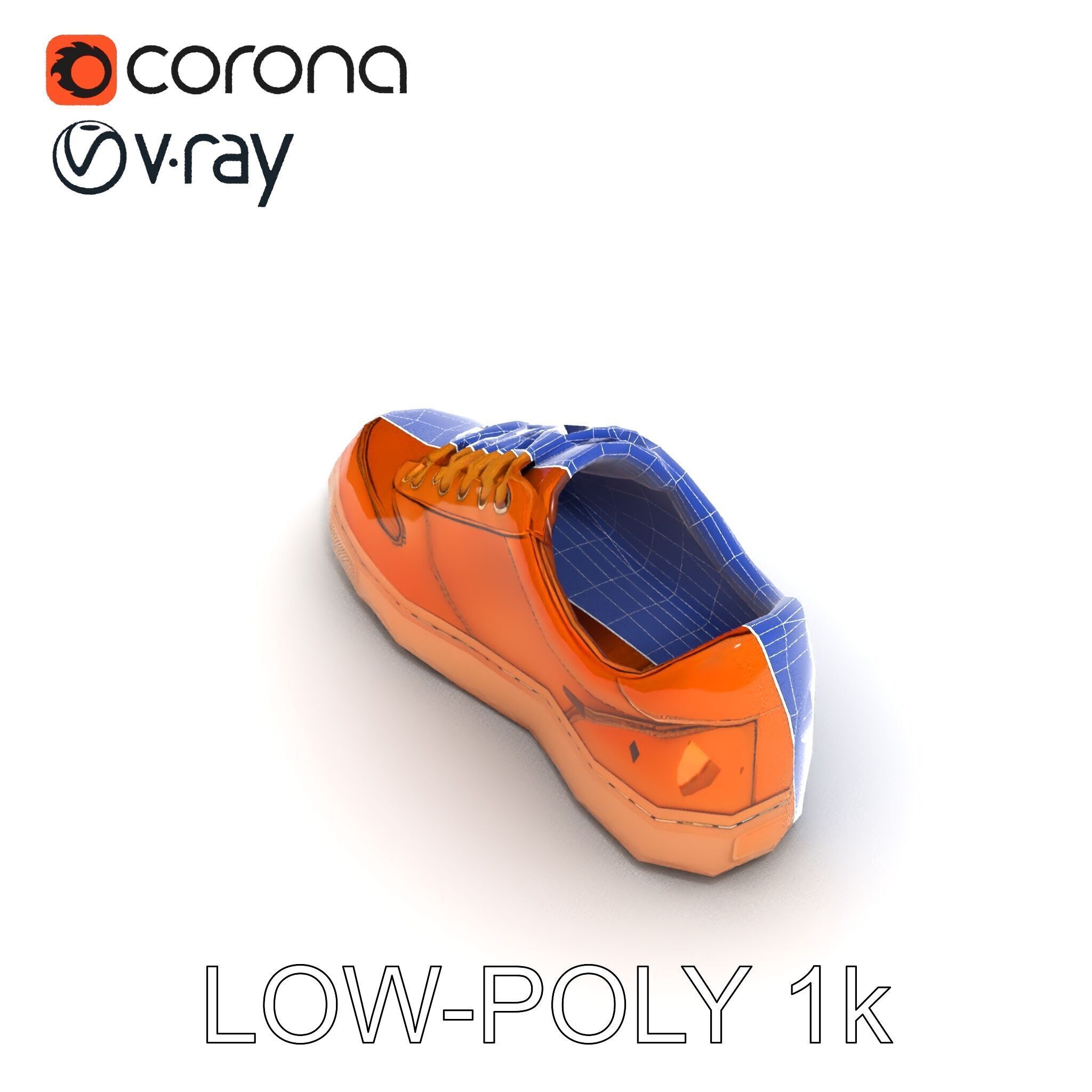 Stylish Leather Shoe D Model Pack Low-poly 3D model_15