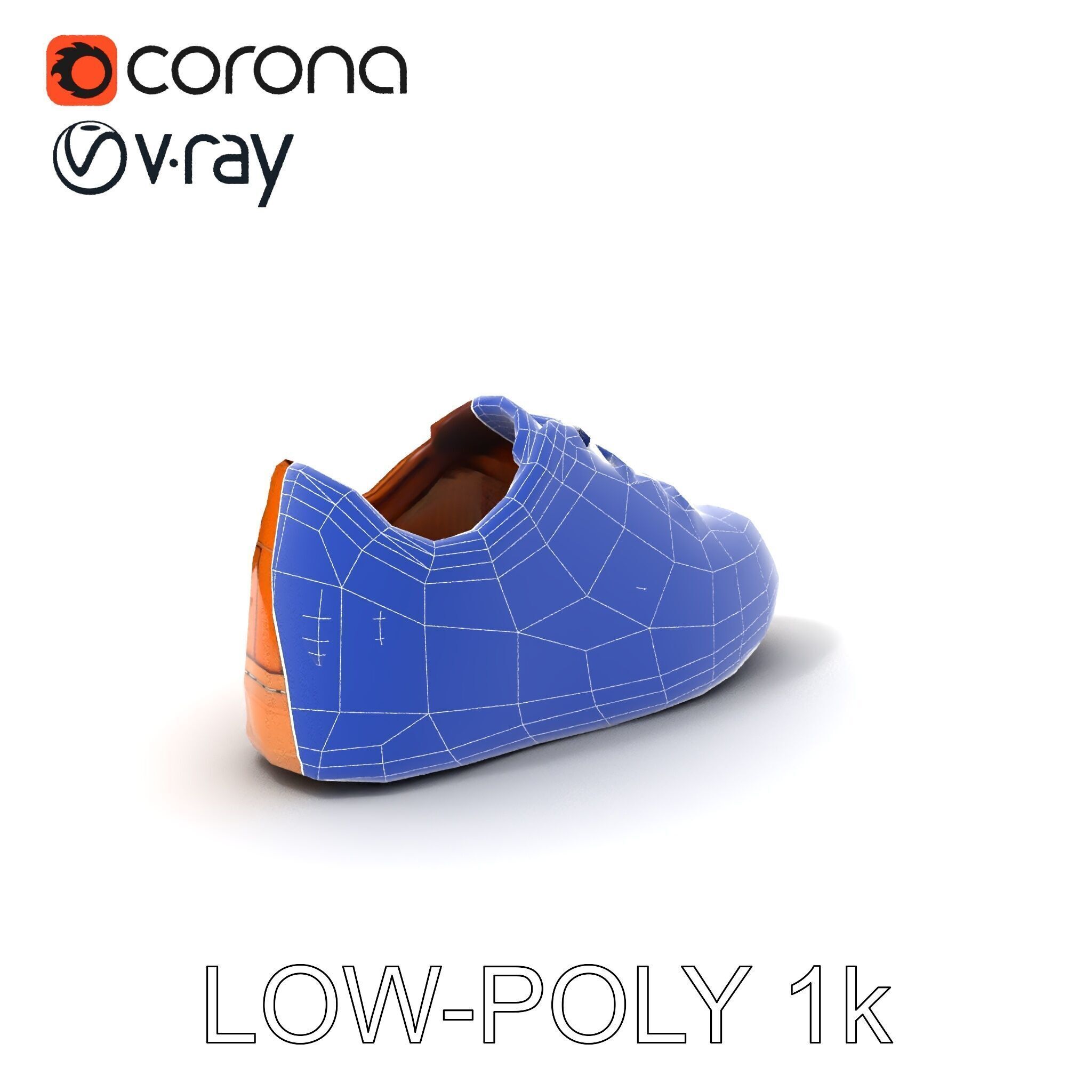 Stylish Leather Shoe D Model Pack Low-poly 3D model_33