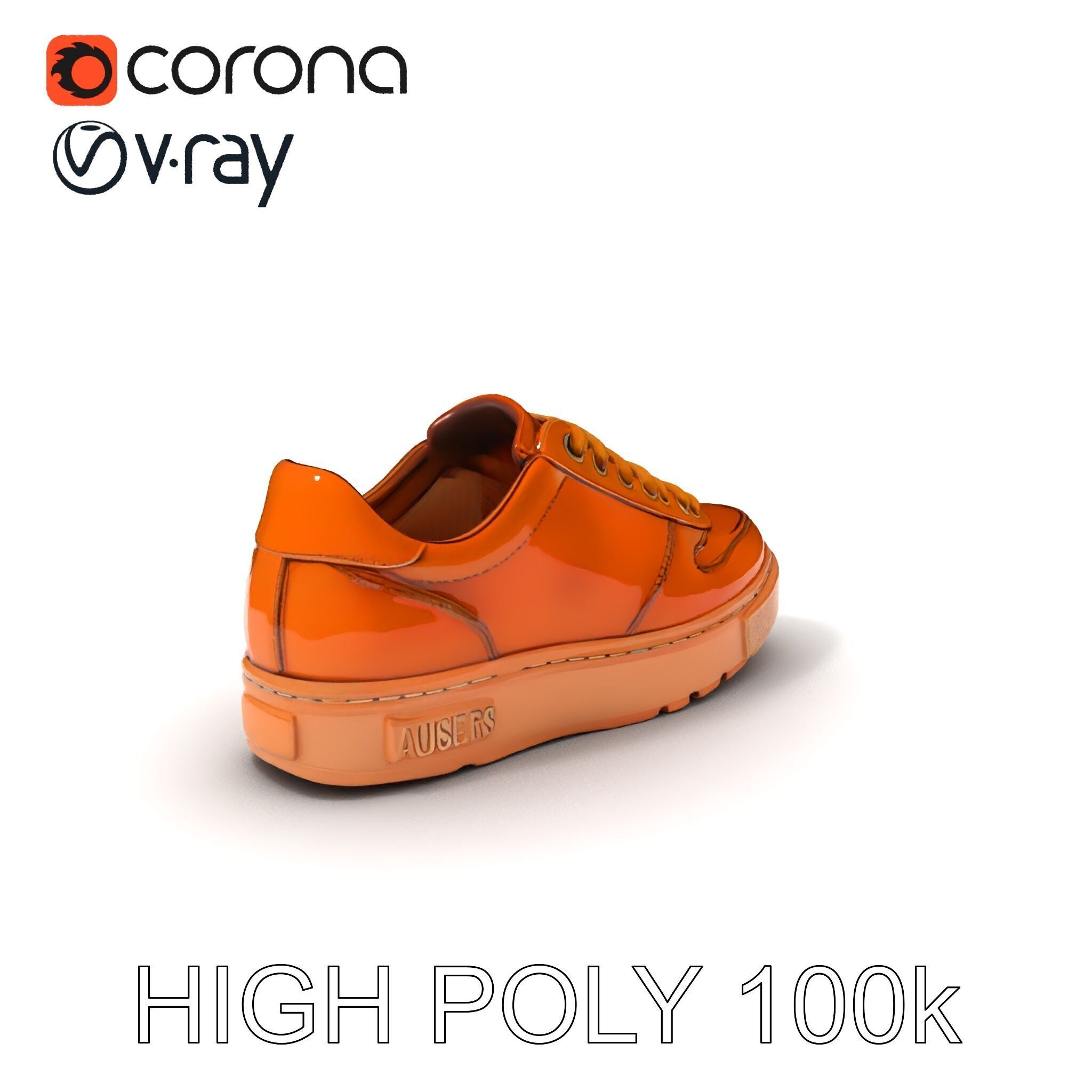 Stylish Leather Shoe D Model Pack Low-poly 3D model_3
