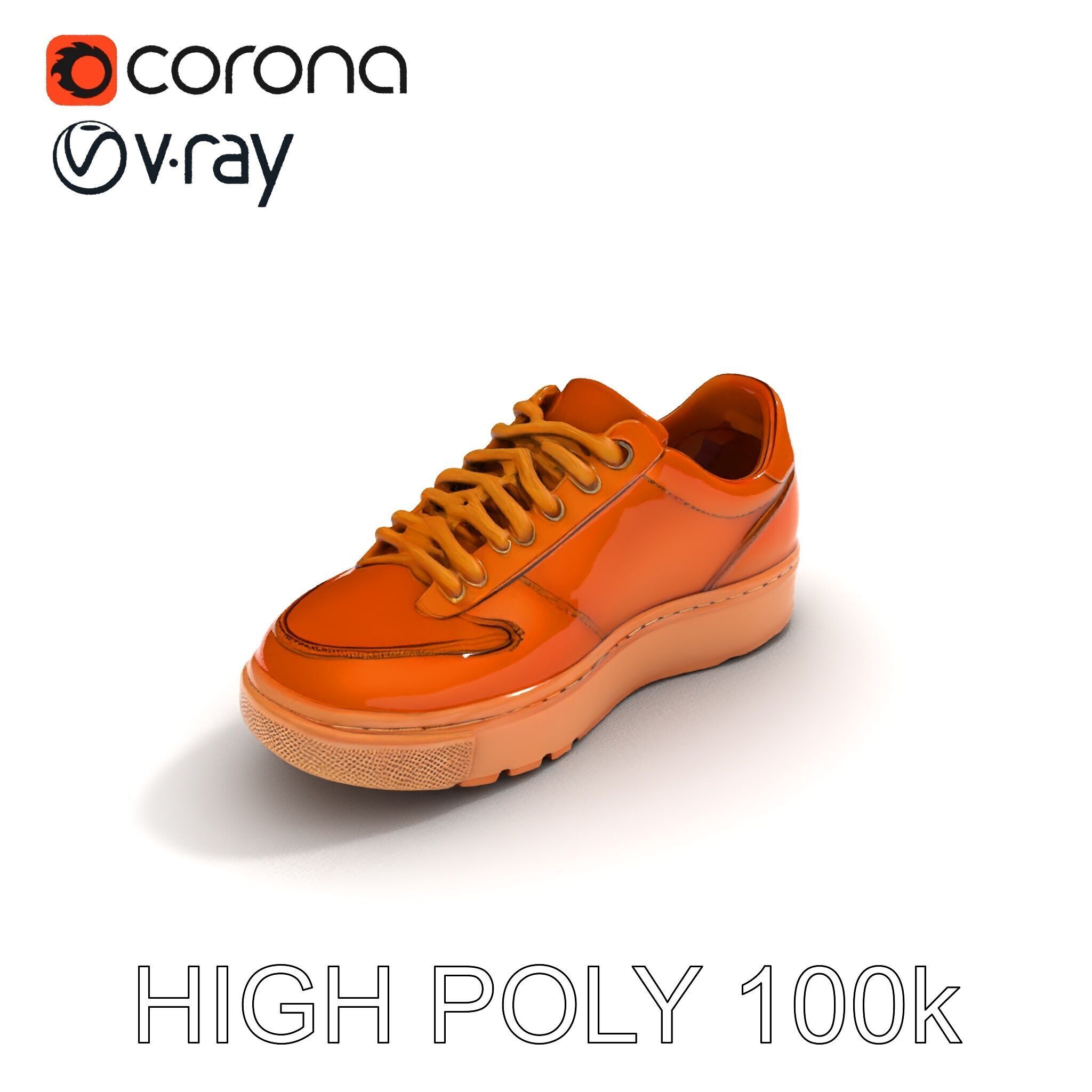 Stylish Leather Shoe D Model Pack Low-poly 3D model_34