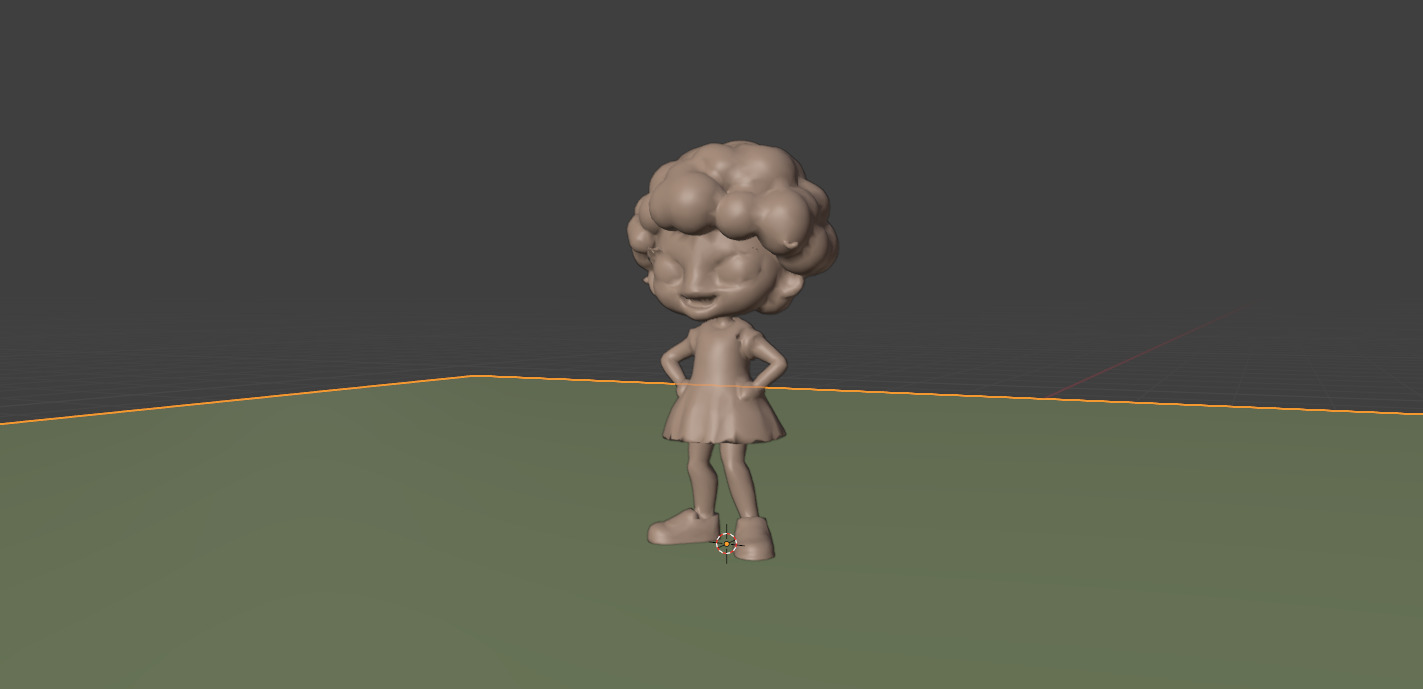 Cartoon Girl Low-poly 3D model_1