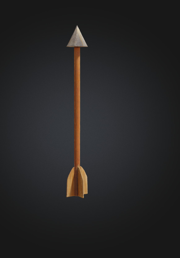 Sword Arrow Bow And Pocket for keeping arrows Low-poly 3D model_5