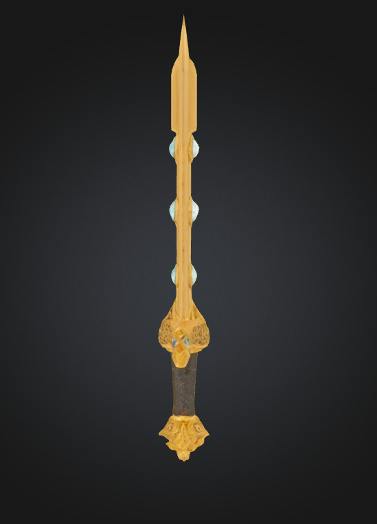 Sword Arrow Bow And Pocket for keeping arrows Low-poly 3D model_2