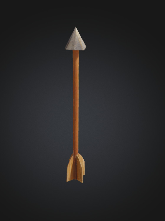 Sword Arrow Bow And Pocket for keeping arrows Low-poly 3D model_7