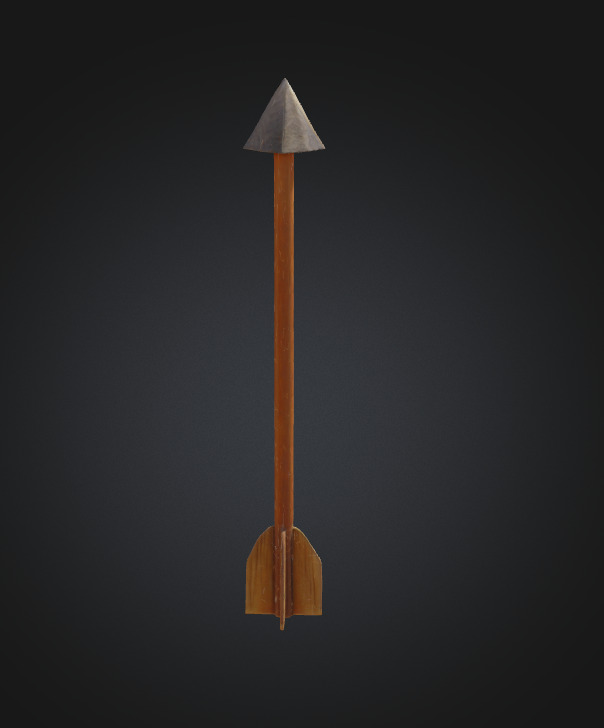 Sword Arrow Bow And Pocket for keeping arrows Low-poly 3D model_8