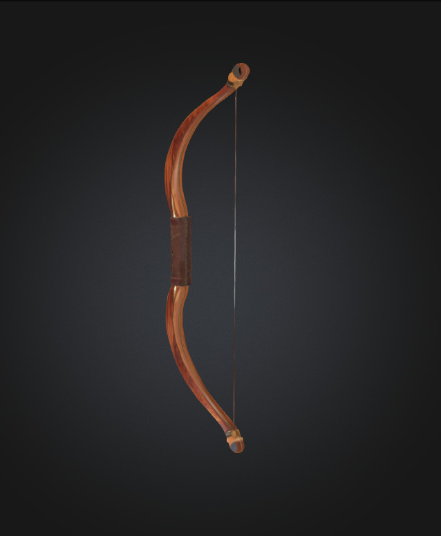 Sword Arrow Bow And Pocket for keeping arrows Low-poly 3D model_13
