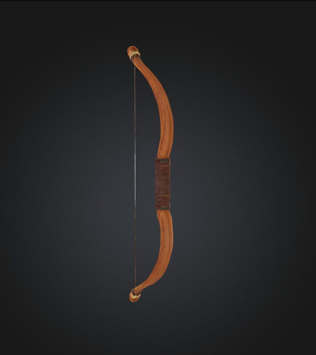 Sword Arrow Bow And Pocket for keeping arrows Low-poly 3D model_9