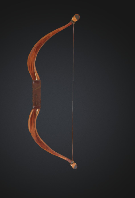 Sword Arrow Bow And Pocket for keeping arrows Low-poly 3D model_6