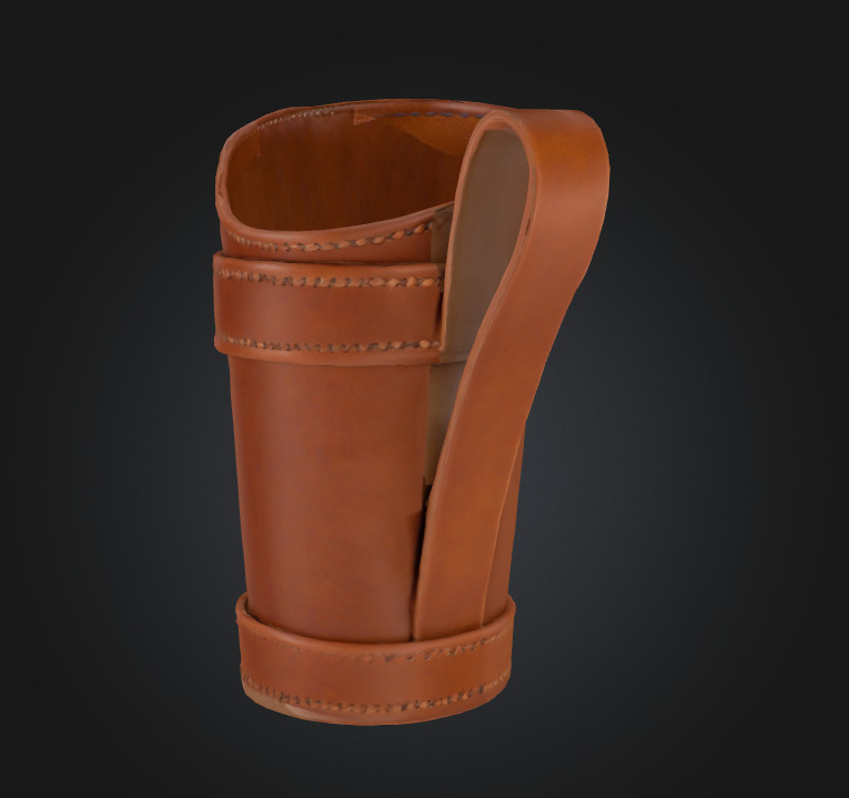 Sword Arrow Bow And Pocket for keeping arrows Low-poly 3D model_12