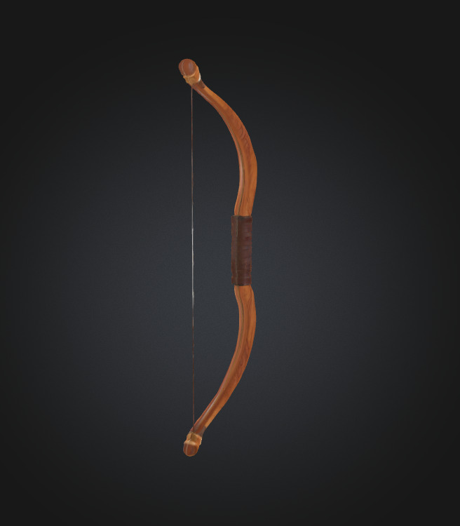 Sword Arrow Bow And Pocket for keeping arrows Low-poly 3D model_11