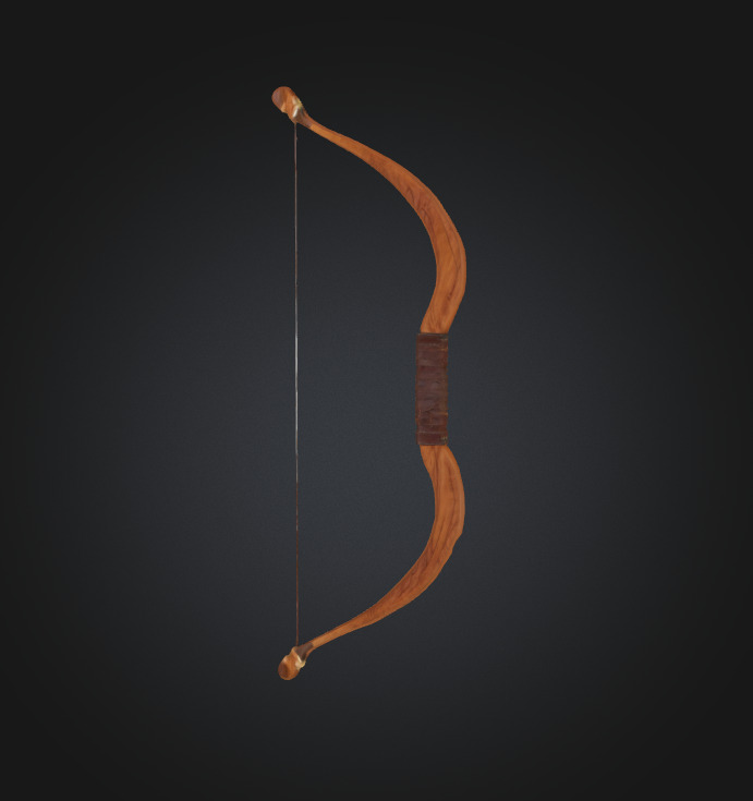 Sword Arrow Bow And Pocket for keeping arrows Low-poly 3D model_10
