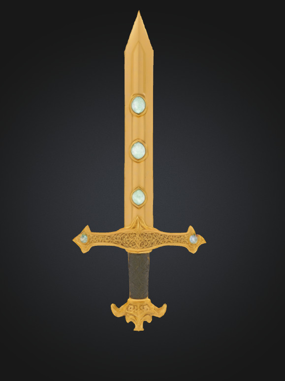 Sword Arrow Bow And Pocket for keeping arrows Low-poly 3D model_3