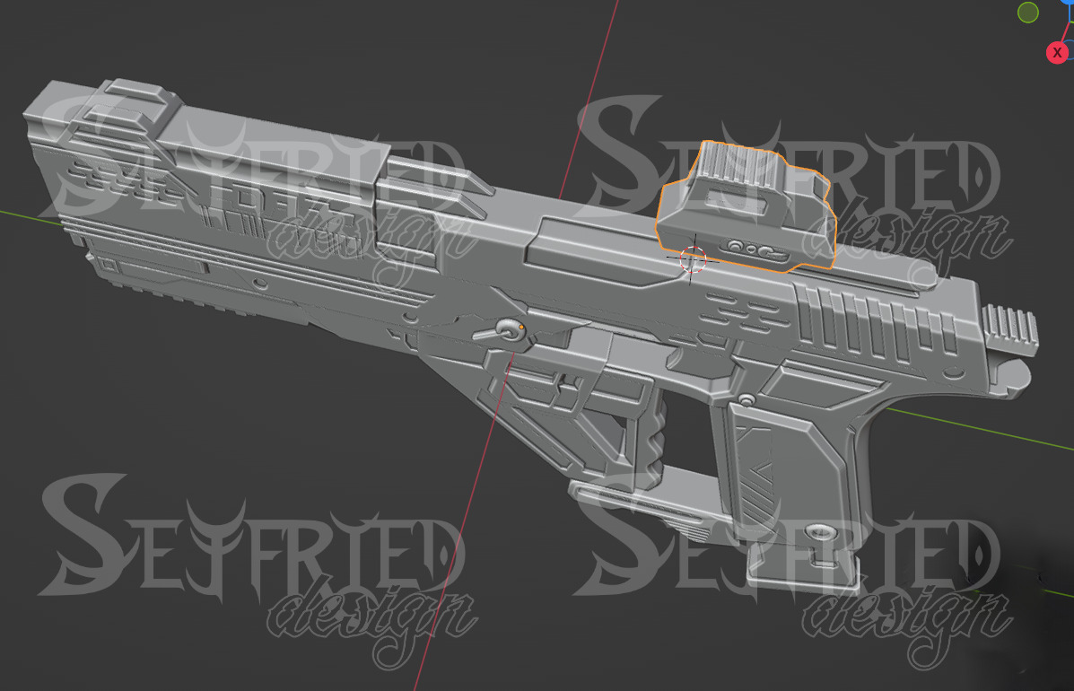 Love and Deepspace Caleb gun Cosplay props 3D print model_2