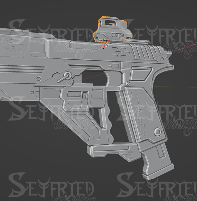 Love and Deepspace Caleb gun Cosplay props 3D print model_5