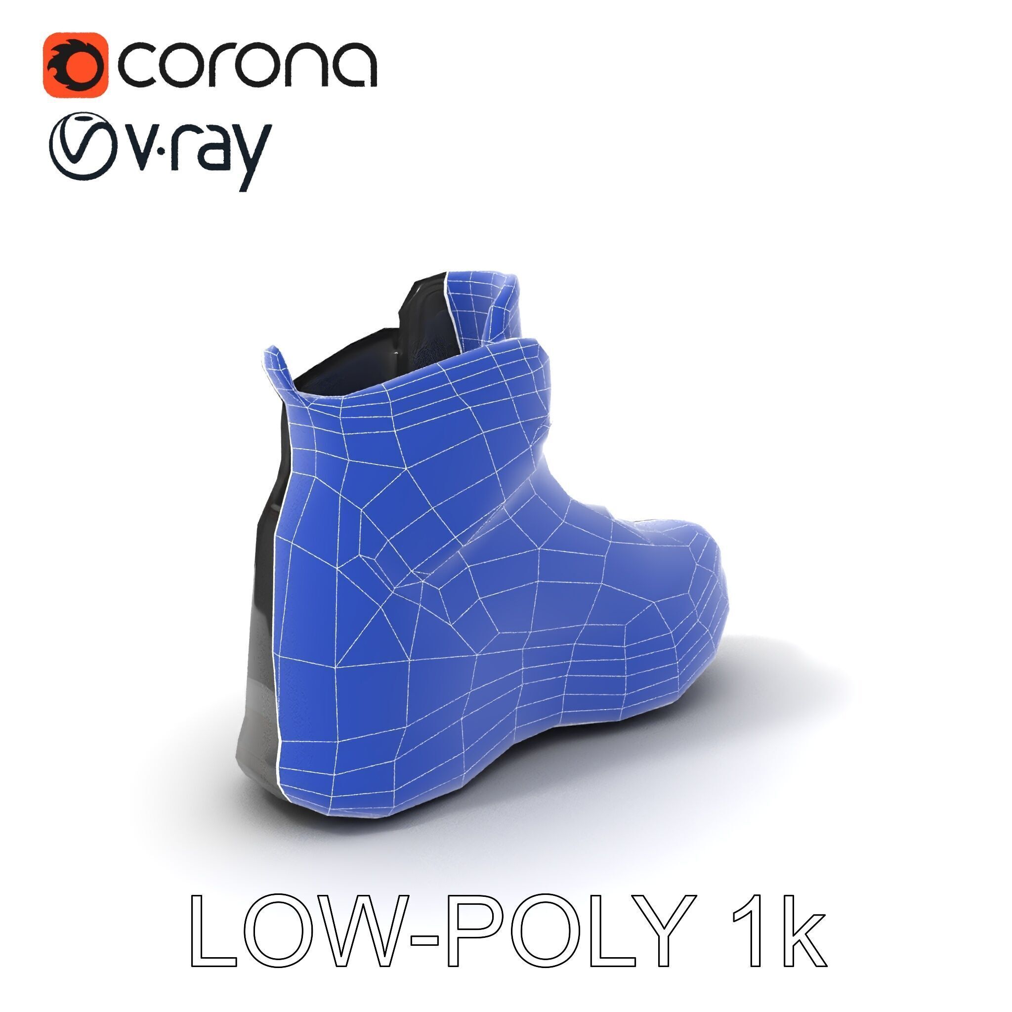 Black Tactical Boot D Model Pack Low-poly 3D model_28