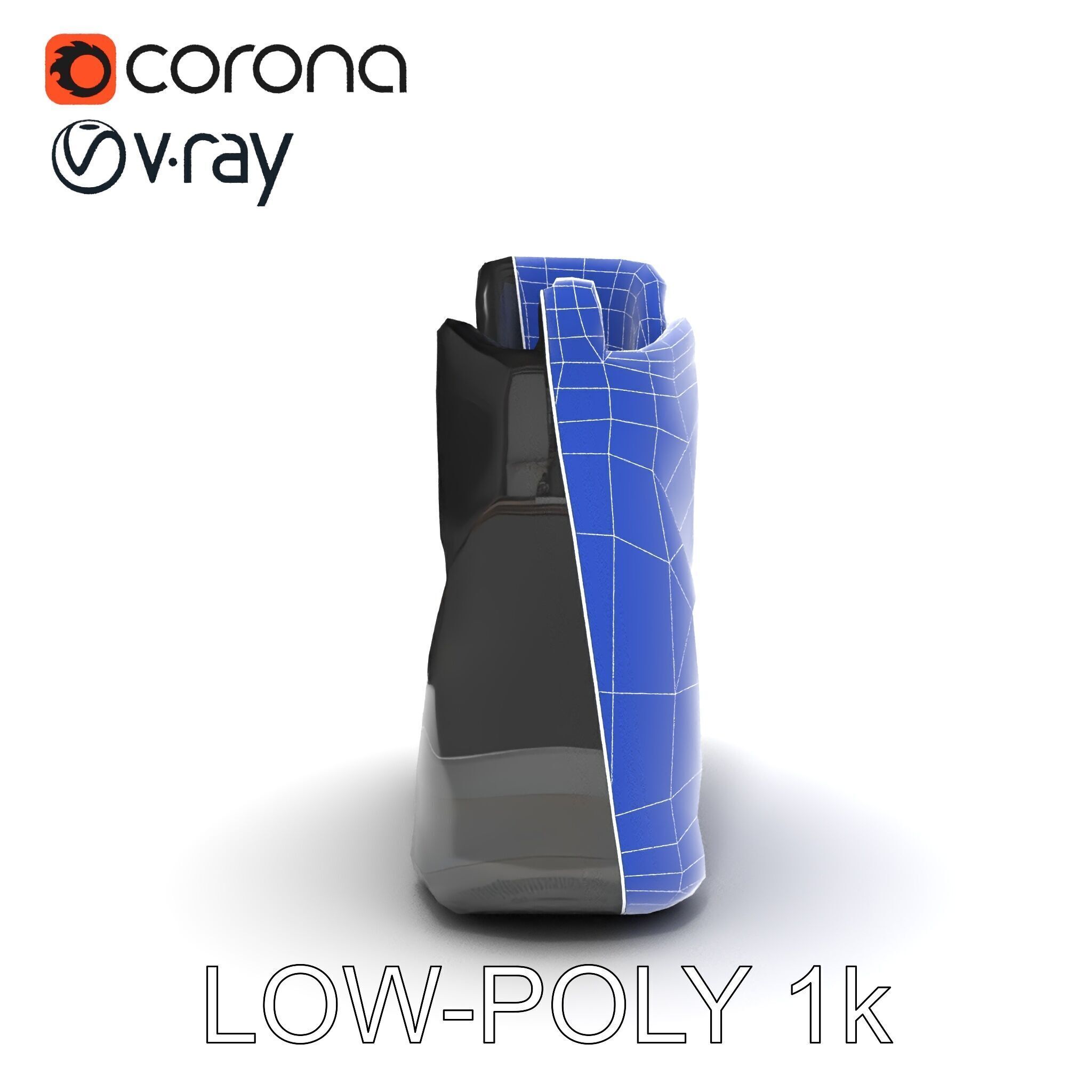 Black Tactical Boot D Model Pack Low-poly 3D model_34