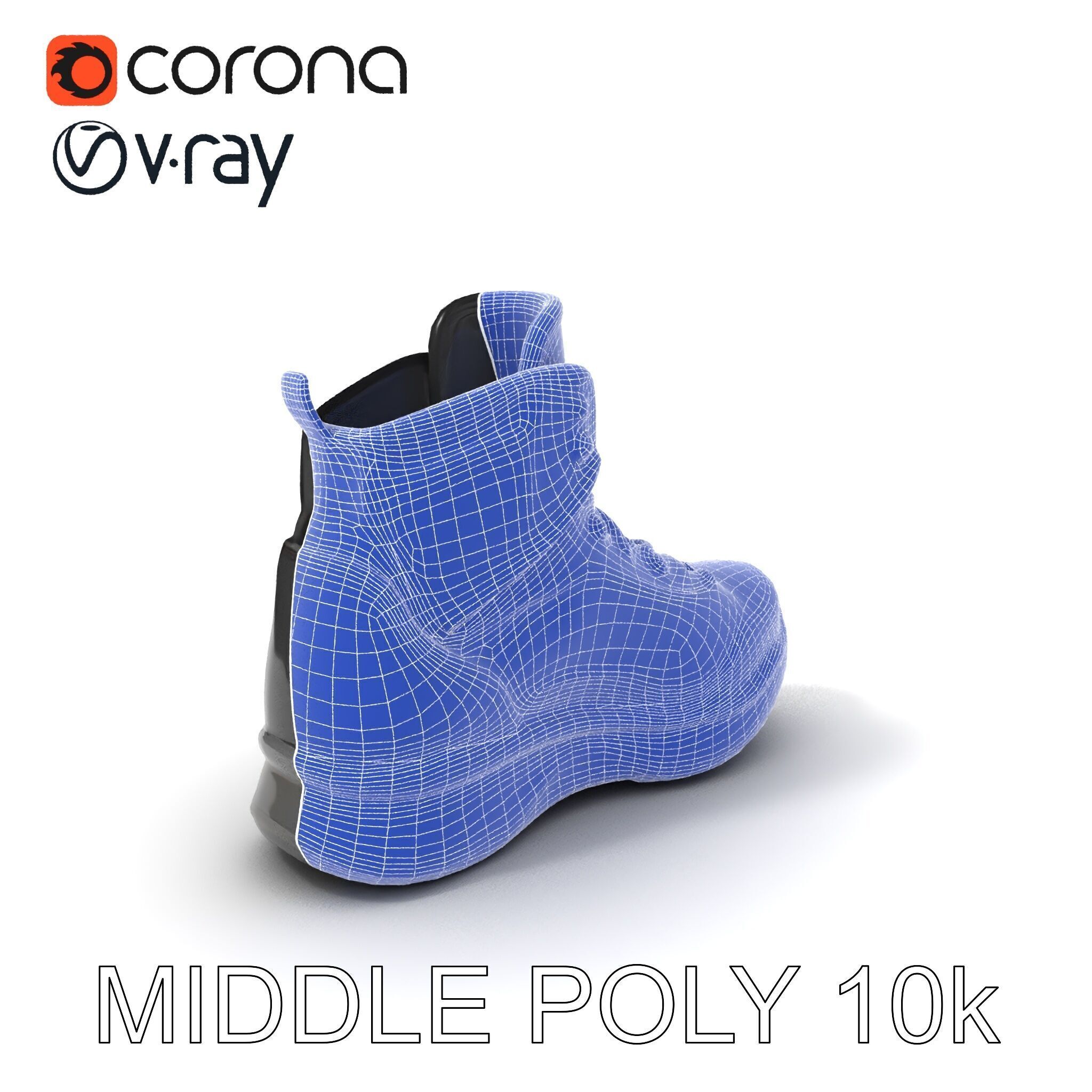 Black Tactical Boot D Model Pack Low-poly 3D model_6