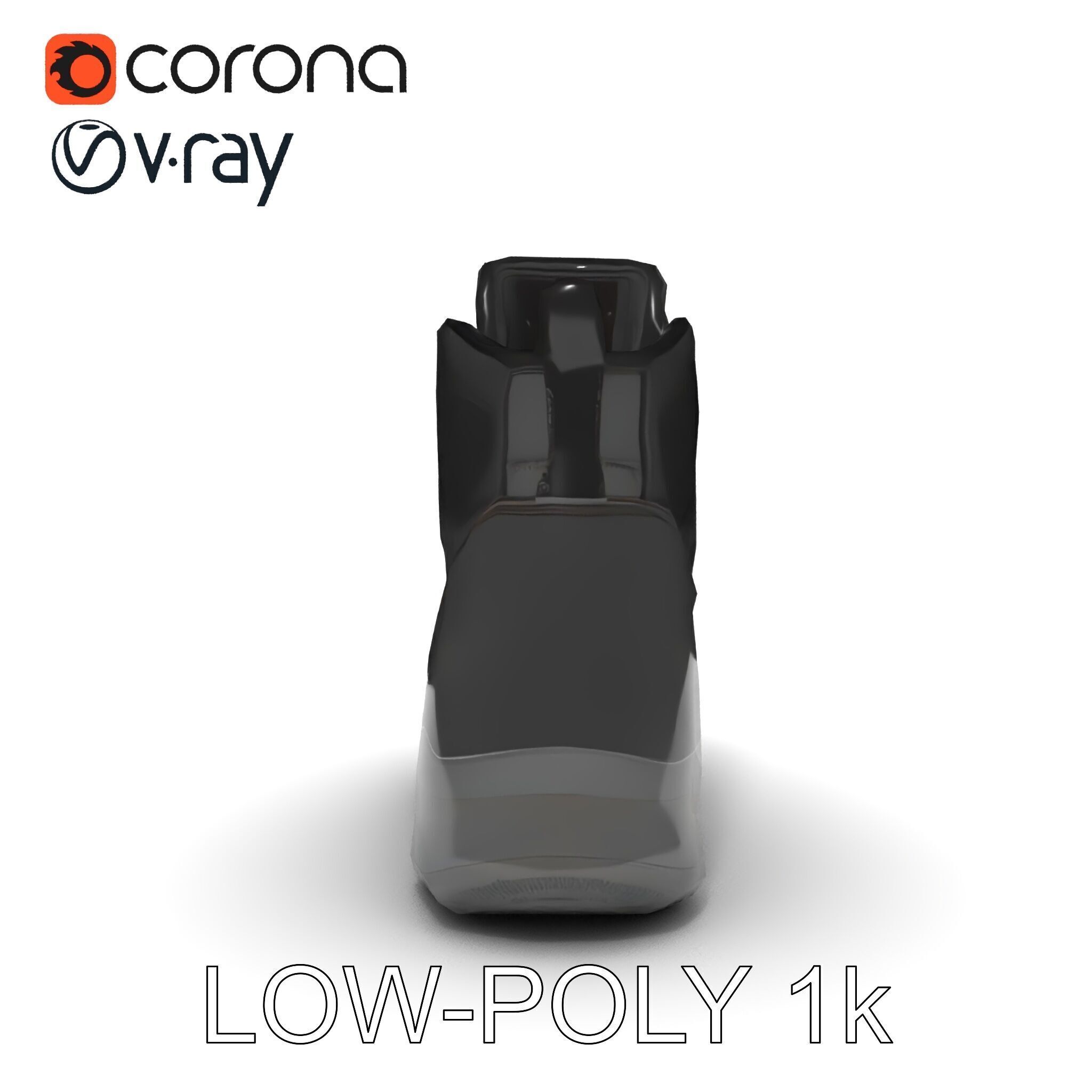 Black Tactical Boot D Model Pack Low-poly 3D model_23