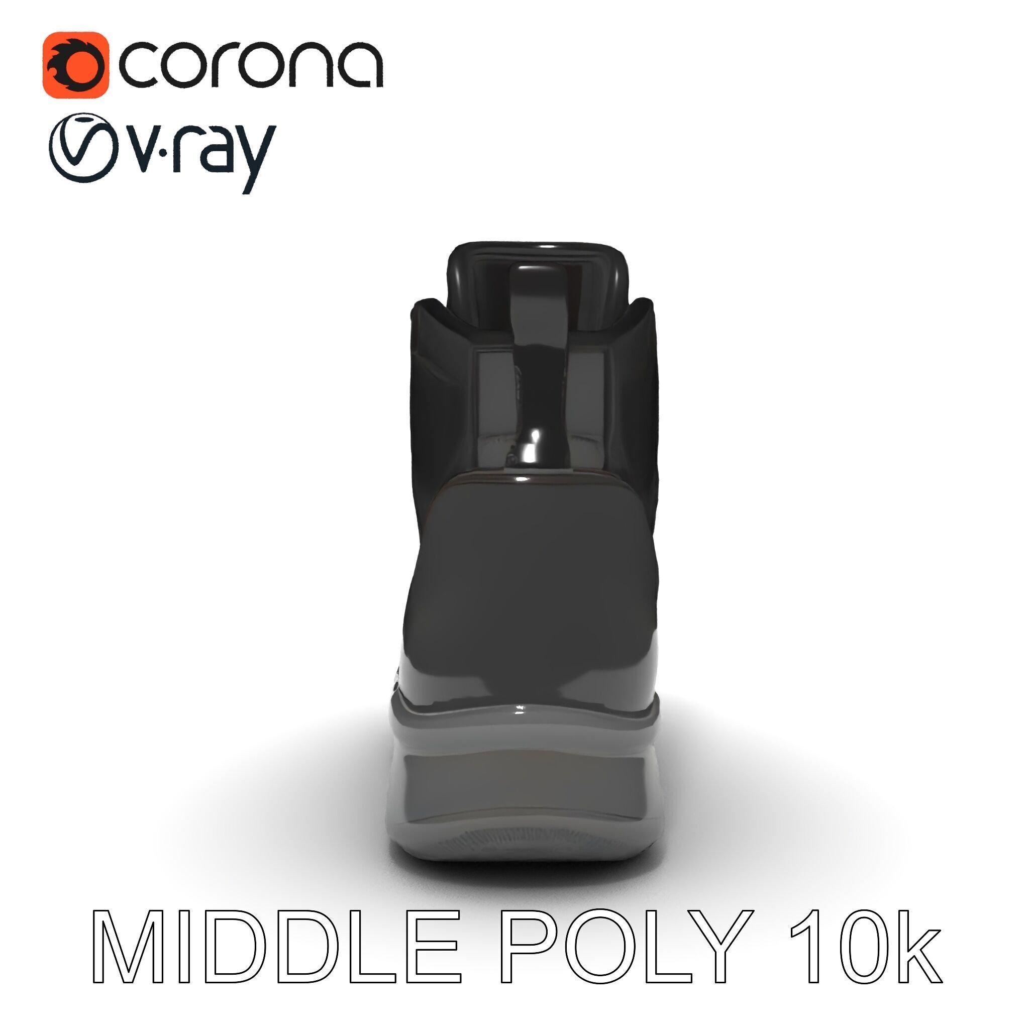 Black Tactical Boot D Model Pack Low-poly 3D model_24