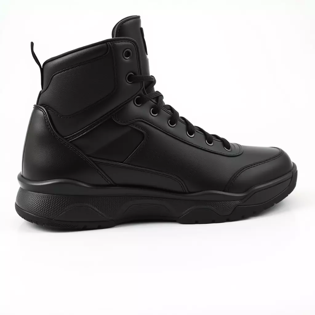 Black Tactical Boot D Model Pack Low-poly 3D model_0