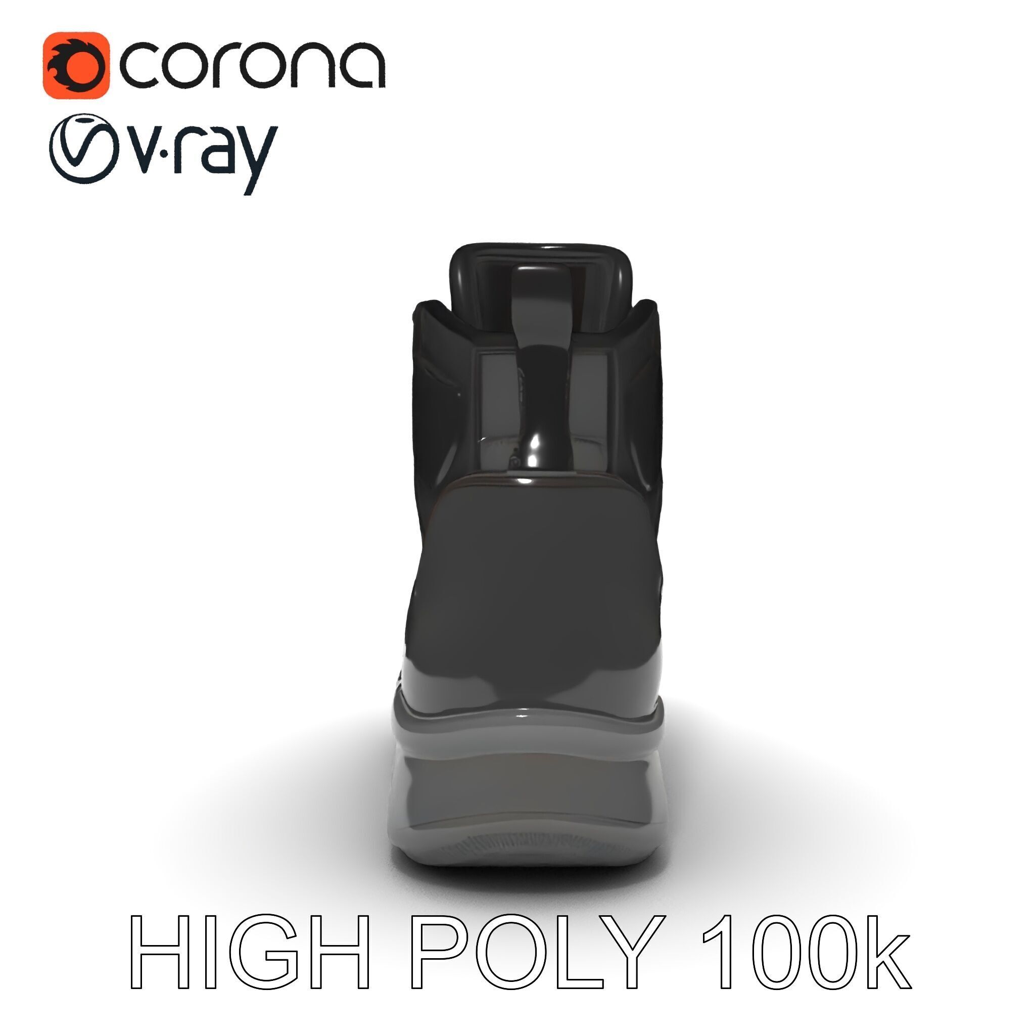 Black Tactical Boot D Model Pack Low-poly 3D model_29