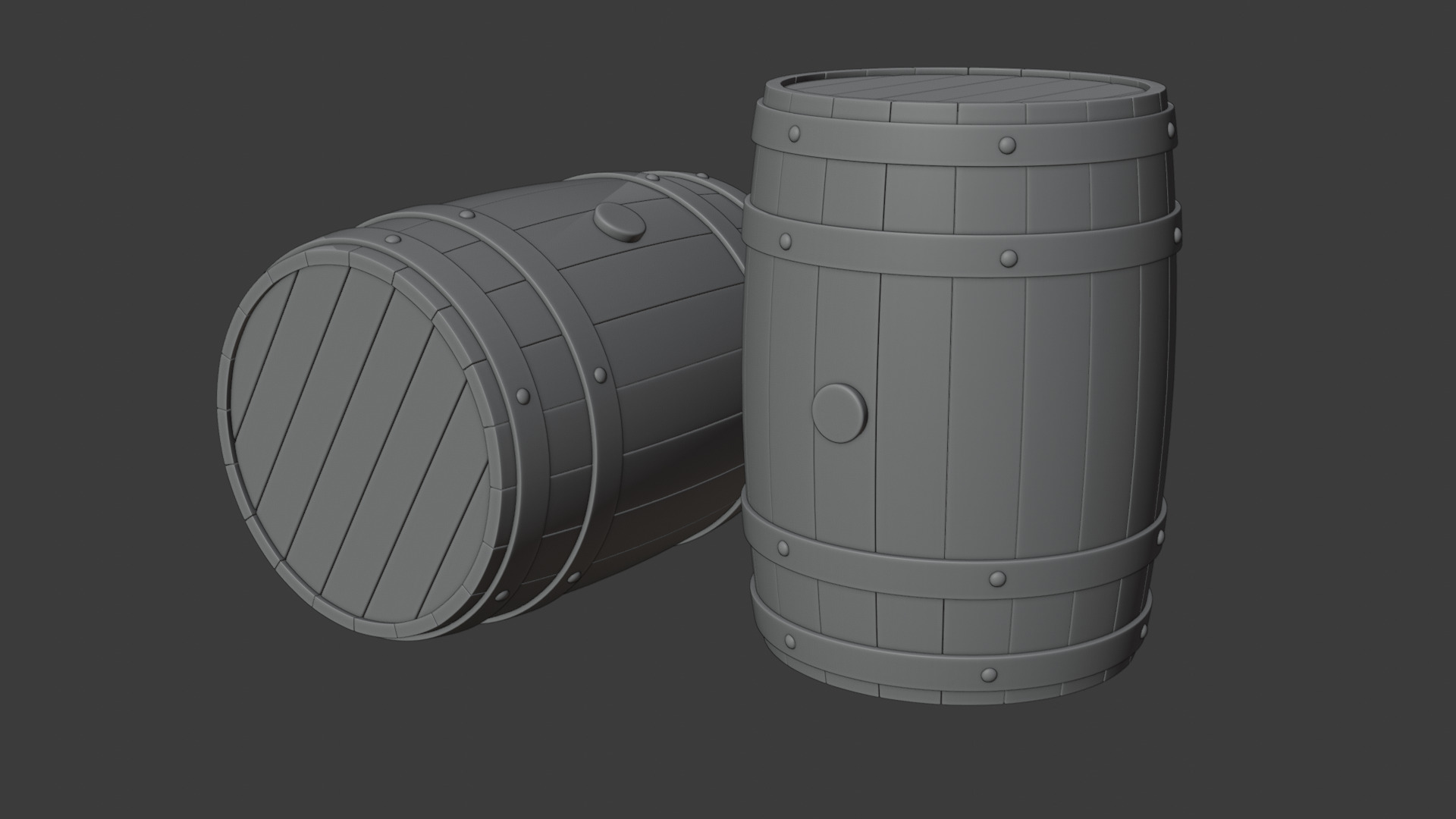 Wooden Barrel  3D model_5