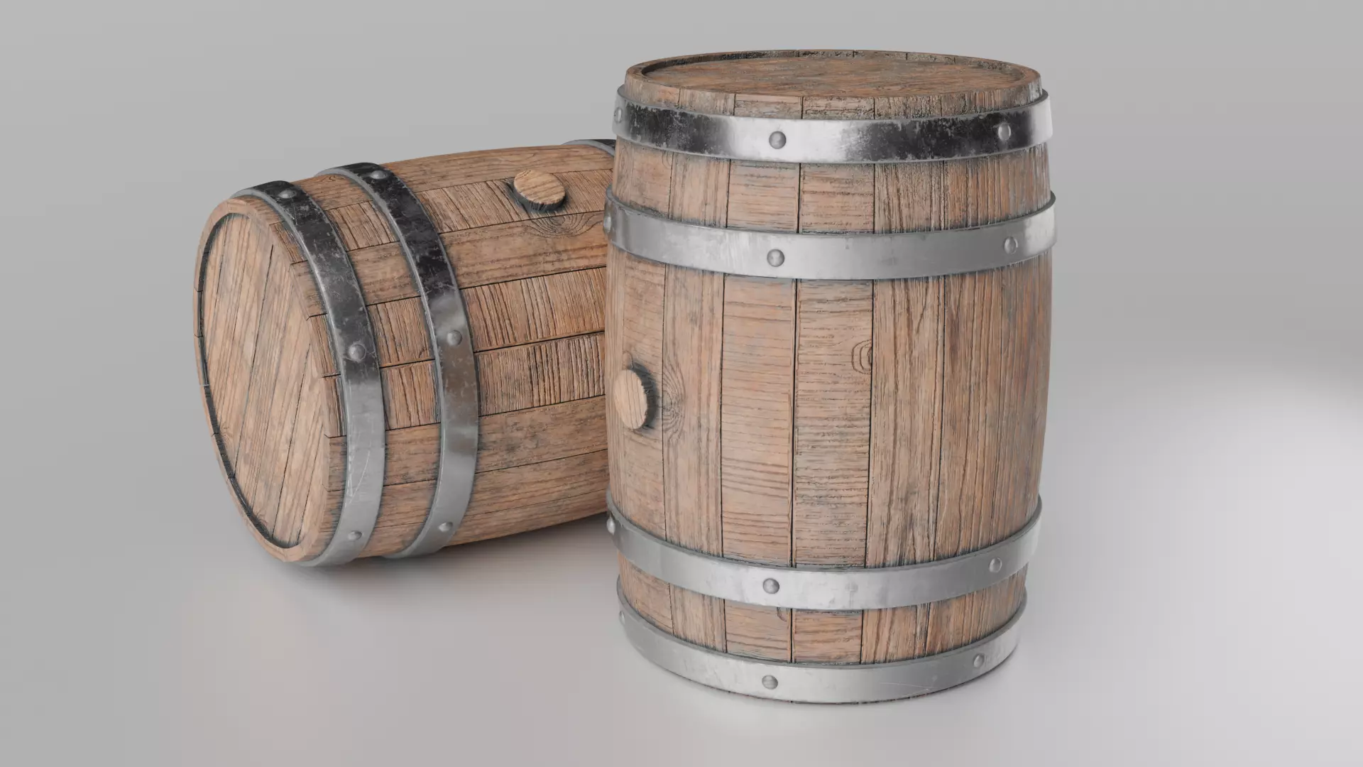 Wooden Barrel  3D model_0