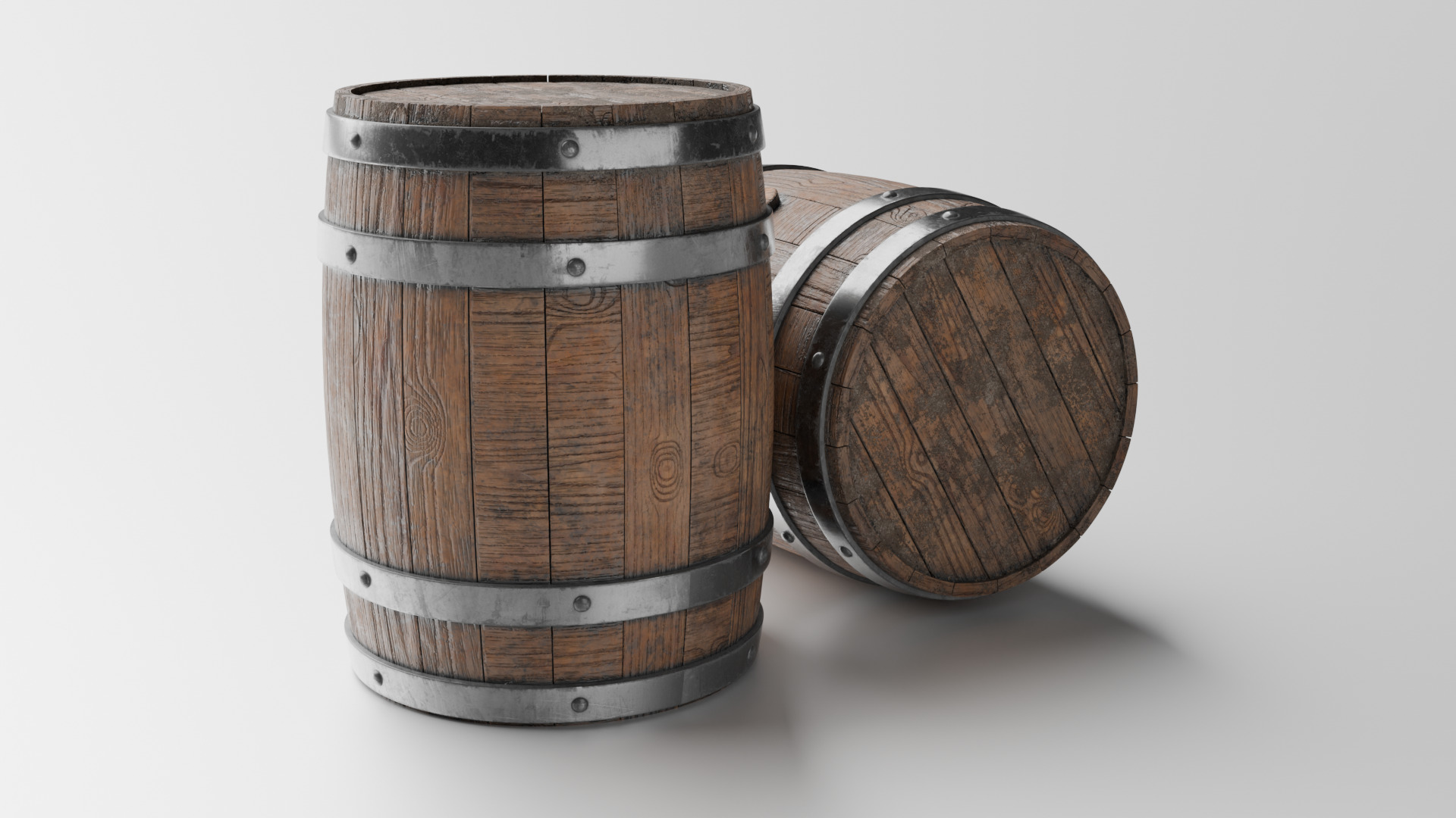 Wooden Barrel  3D model_1
