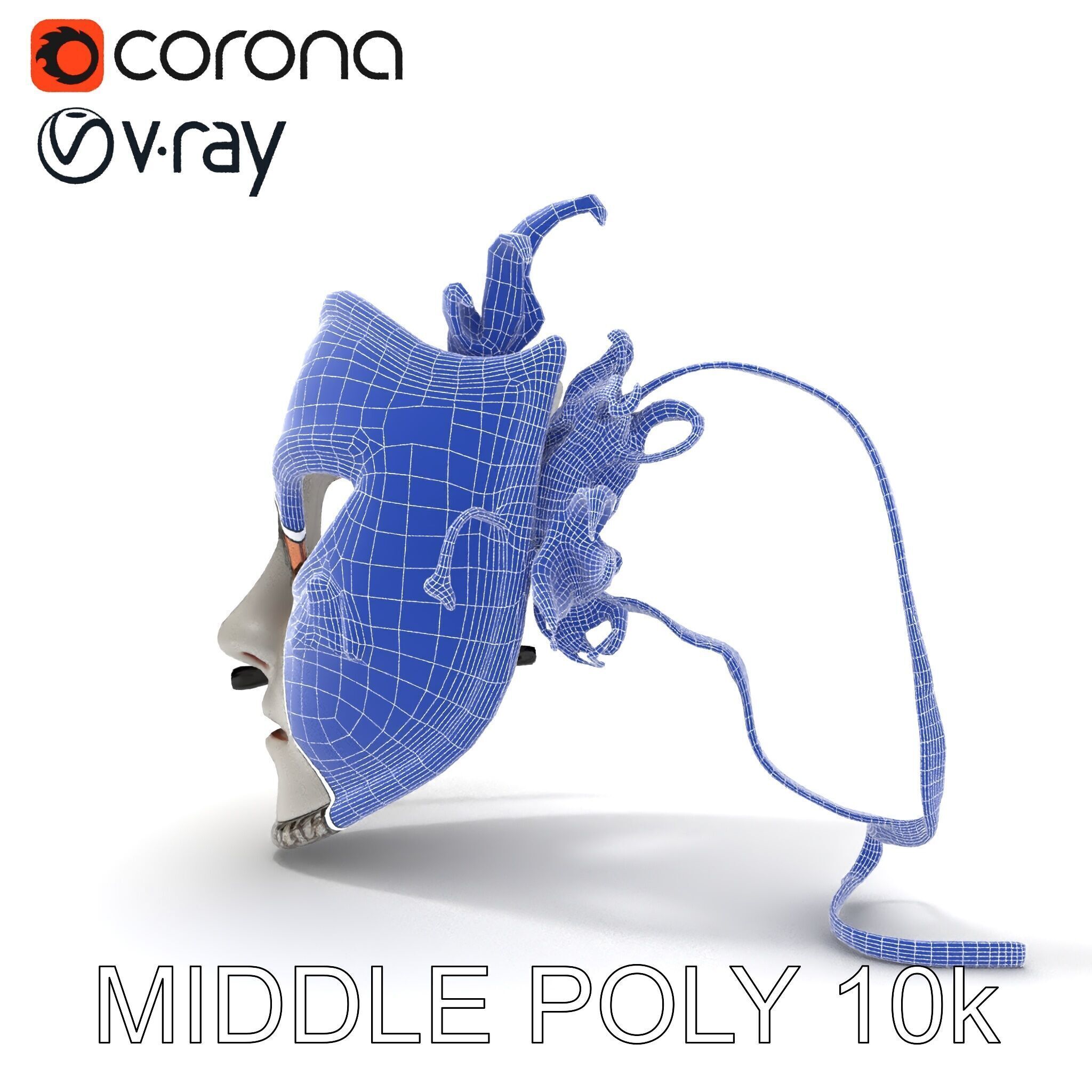 Intricate Venetian Mask Model Pack Low-poly 3D model_26