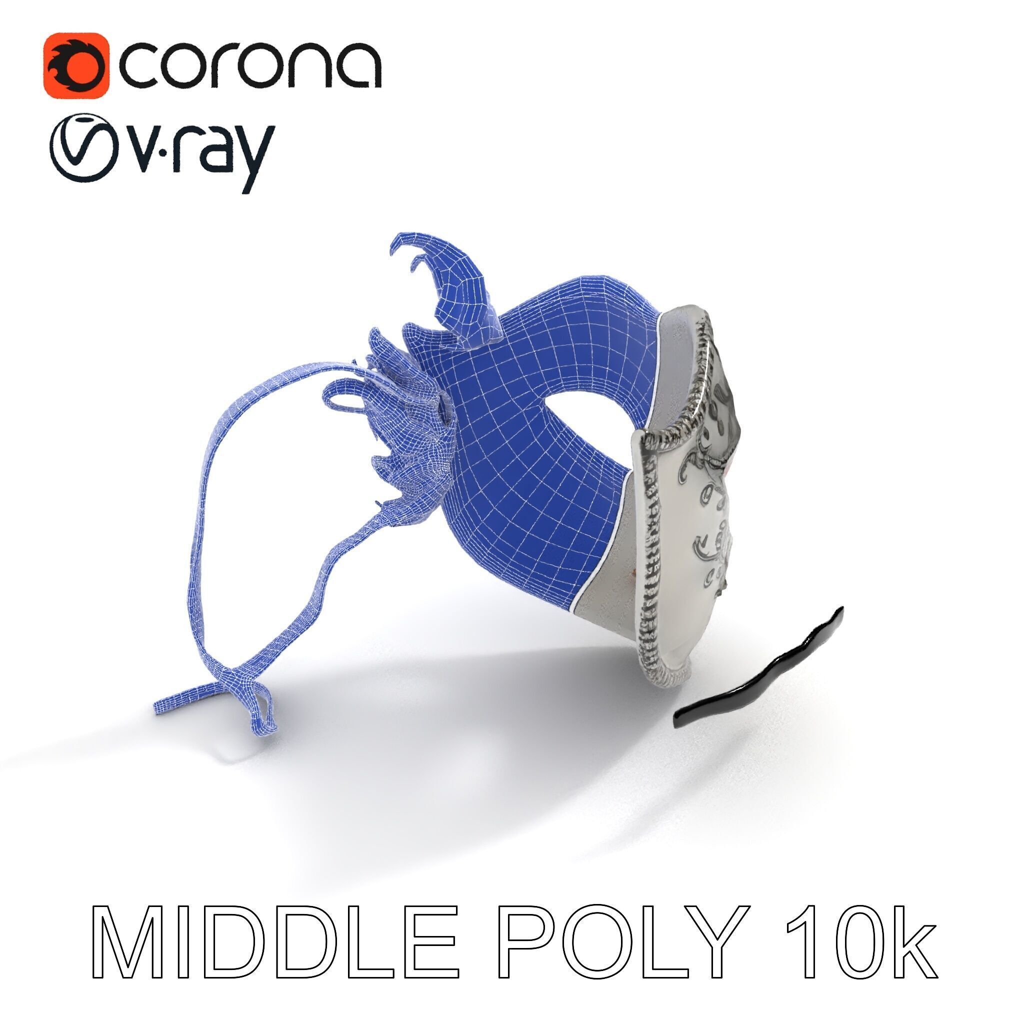 Intricate Venetian Mask Model Pack Low-poly 3D model_11