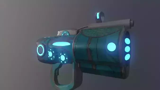Futuristic Cannon Gun Low-poly 3D model