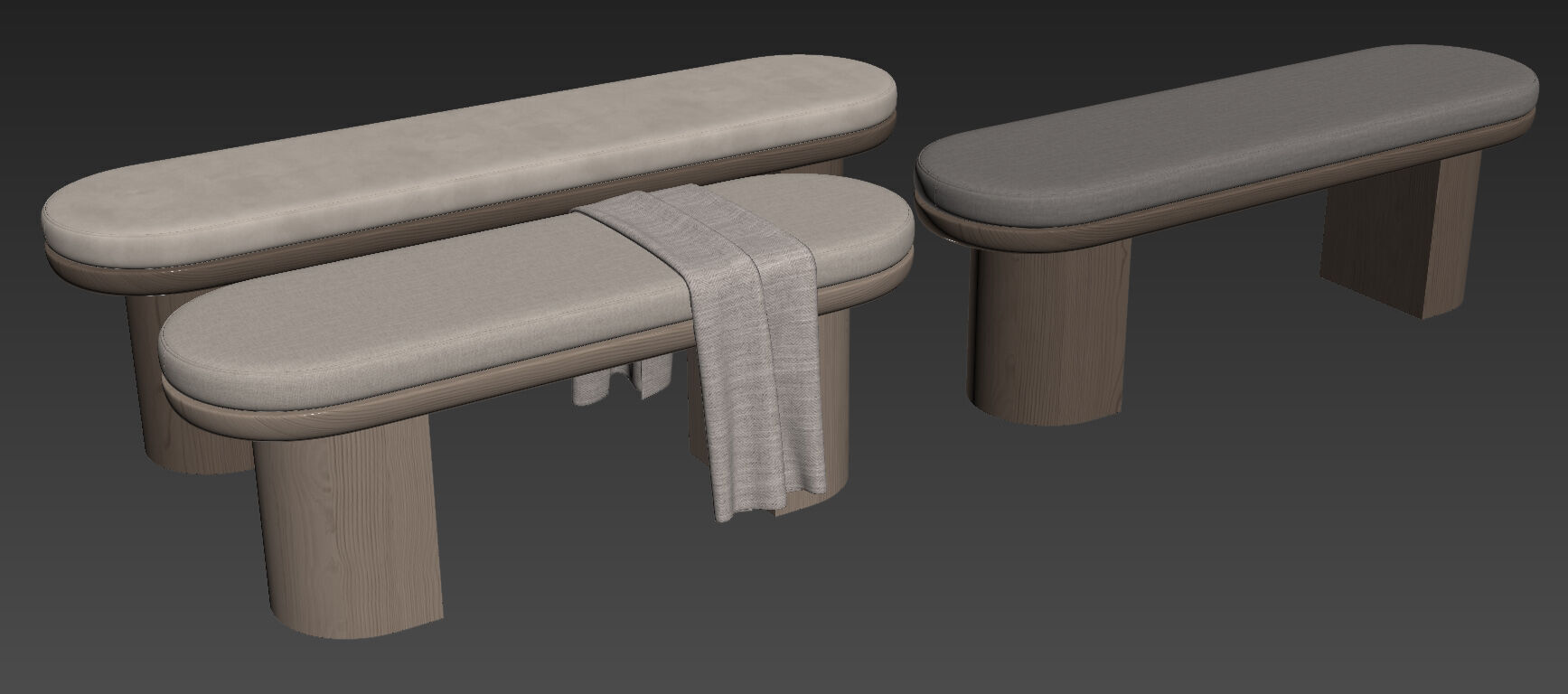 Luna Dining Bench By Cancan 3D model_13
