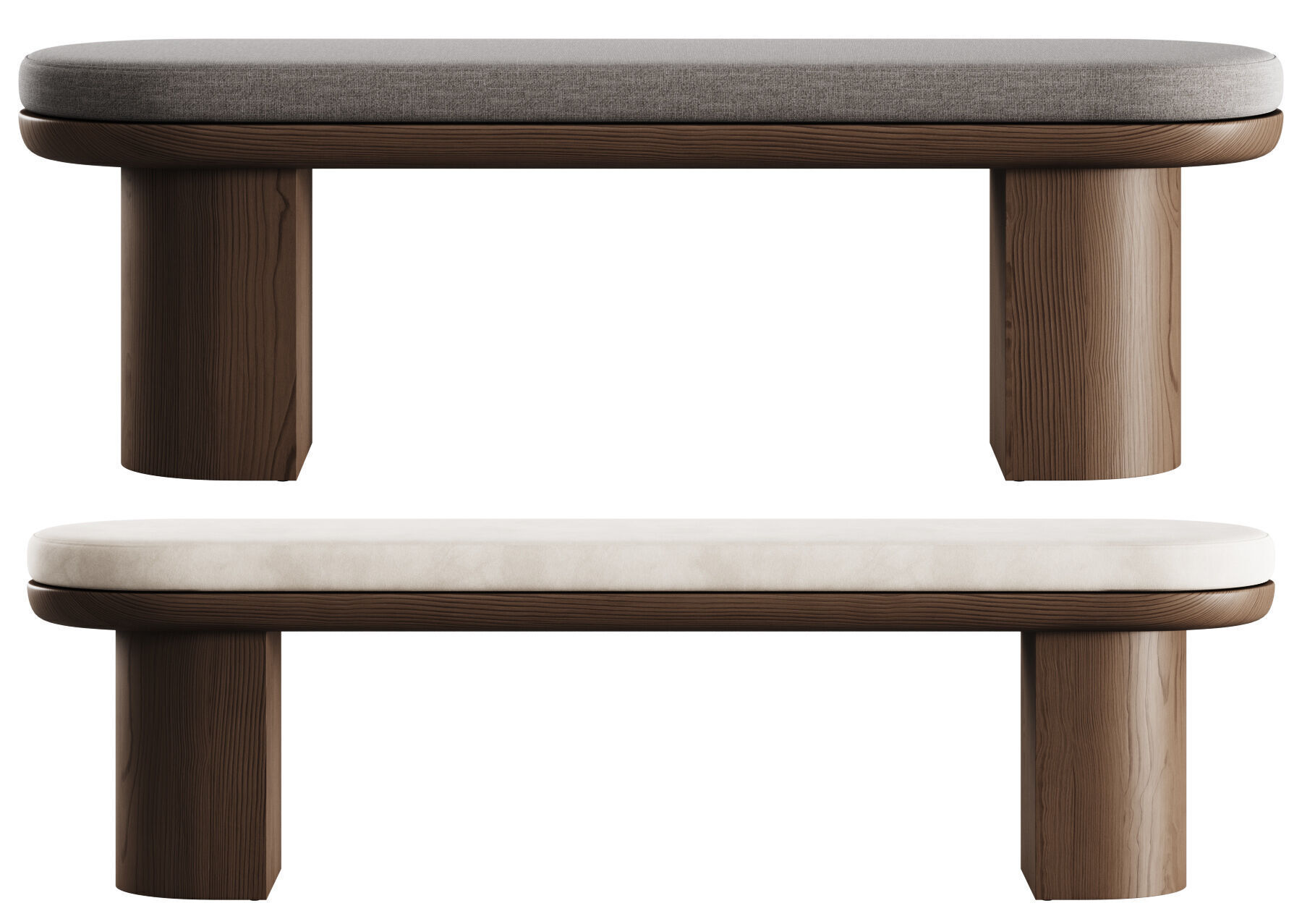 Luna Dining Bench By Cancan 3D model_12