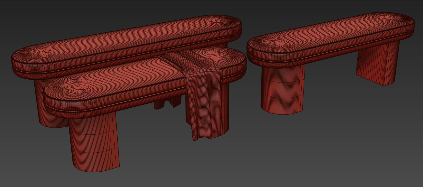 Luna Dining Bench By Cancan 3D model_15