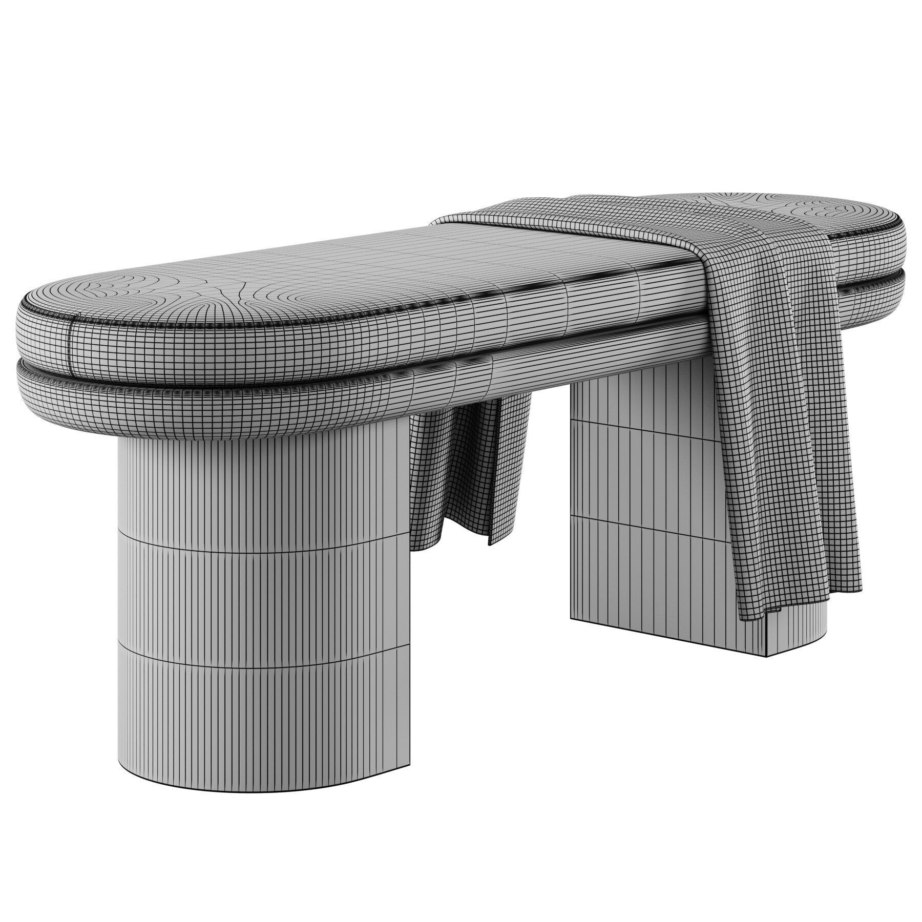 Luna Dining Bench By Cancan 3D model_5