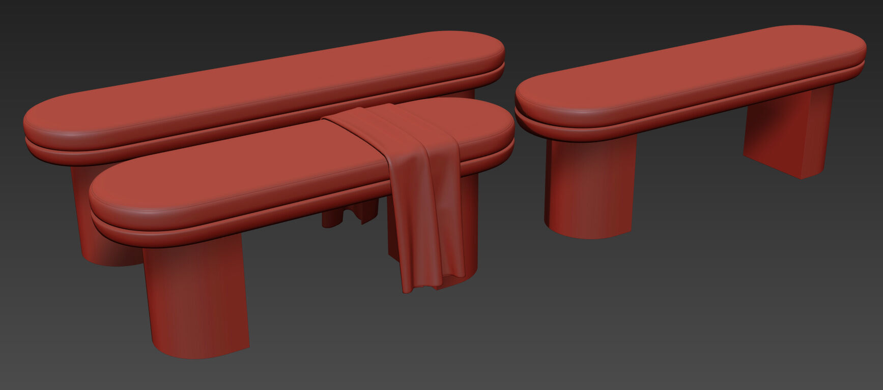Luna Dining Bench By Cancan 3D model_14