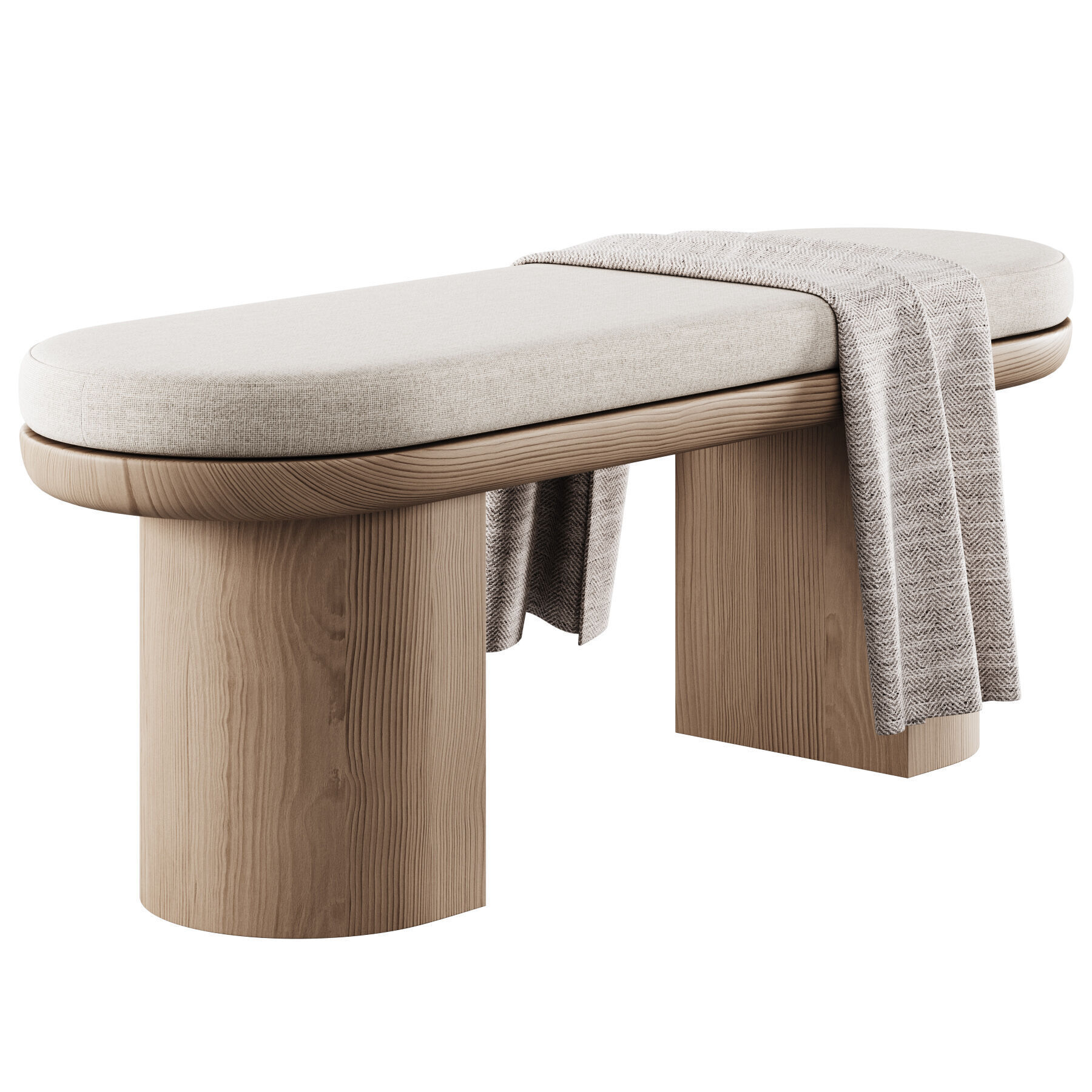 Luna Dining Bench By Cancan 3D model_1